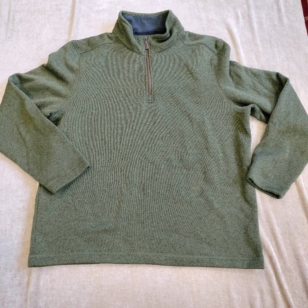 G.H. Bass & Co 1/4 Zip Green Pull Over Sweater Size 2XL